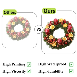 Comparison showing high printing quality, waterproofness and durability of Christmas stickers