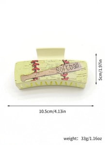 Detailed size chart for the beige softball claw clip measuring 10.5cm and weighing 33g