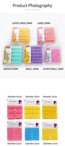 Nylon hair rollers and foam curlers set in various sizes from 15mm to 40mm