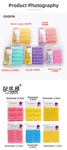 Nylon hair rollers and foam curlers set in various sizes from 15mm to 40mm