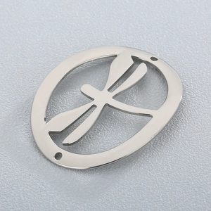 Stainless steel curved dragonfly hollow connector for DIY jewelry bracelets and necklaces