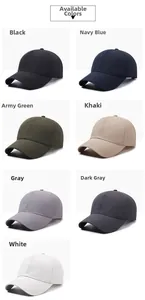 Detailed grid view of lightweight breathable baseball caps in seven different color options