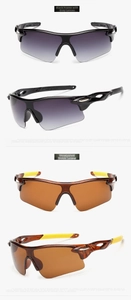 Detail of half-frame polarized cycling sunglasses with non-slip temple pads and TAC lenses