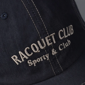 Vintage short brim baseball cap with Sporty & Rich Racquet Club embroidery detail
