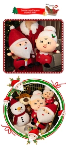 Detailed plush dolls of Santa Claus and Reindeer for Christmas home decoration