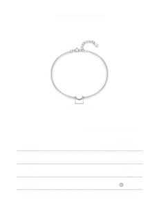 Macro shot of 925 sterling silver minimalist crescent moon pendant and chain link detail