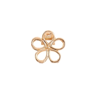 Minimalist gold metal plum blossom shark clip with hollow flower design for women