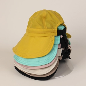 Quick-dry nylon sun hats in multiple colors featuring adjustable buckle and wide brim