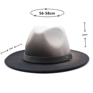 Tableau des tailles pour chapeau fedora en laine dégradé avec bord plat de 7 cm