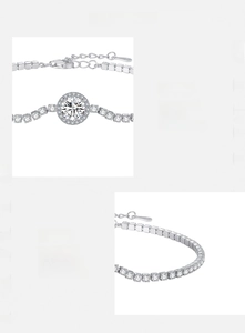 Détails de luxe du bracelet tennis en argent 925 serti de zircons 5A faits à la main