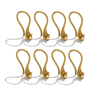 Eight gold-plated stainless steel U-shaped pearl earring hooks for DIY jewelry making