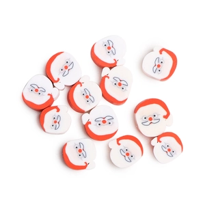 Polymer clay Santa Claus beads for DIY jewelry making and Christmas craft projects