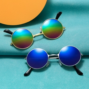 Kinder Retro Runde Sonnenbrille Metallrahmen Vintage Spiegelgläser Für Jungen Mädchen Kleinkind UV Schutz Mode Brillen