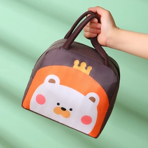 Cute cartoon thermal lunch bag with thick foil lining and a portable handle