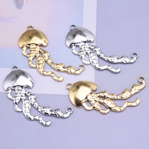 Irregular jellyfish pendants in gold and silver finish for DIY jewelry making