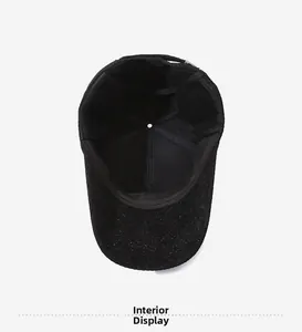 Interior view of warm baseball cap with thick fleece lining and reinforced stitching