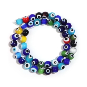 Colorful Evil Eye millefiori glass beads strand for DIY necklace and jewelry making