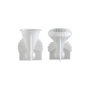 Set of 2 pleated angel wing silicone molds for DIY scented candles and plaster crafts