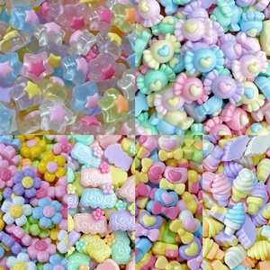 Assorted macaroon resin charms for DIY jewelry and nail art crafts in various shapes