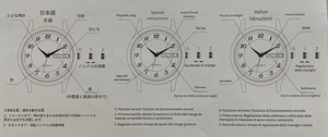 Instructional diagram for quartz watch crown adjustments for date and time settings