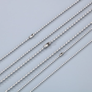 Chaînes à billes en acier inoxydable argenté en plusieurs tailles pour bijoux DIY