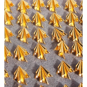 Artistic gold irregular pleated geometric stud earrings in a professional matrix layout