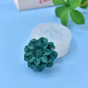 Flower shaped silicone mold for DIY candles and soaps with detailed layered petals
