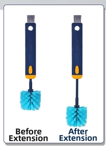 Detail showing the 2-in-1 telescopic cup brush in retracted and extended positions