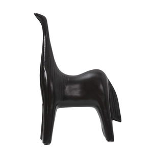 Moderne abstrakte schwarze Giraffenskulptur aus Keramik mit glänzendem minimalistischem Design