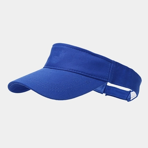 Royal blue sports visor cap for outdoor sun protection shown from a side angle