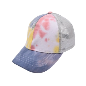 Bunte Tie-Dye Kinder Cap mit atmungsaktivem Mesh-Einsatz und verstellbarem Riemen