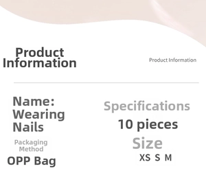 Tabella taglie dettagliata e info prodotti per unghie finte French cat-eye rosa chic