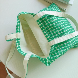 Internal view showing open pocket and spacious interior of cotton canvas tote bag