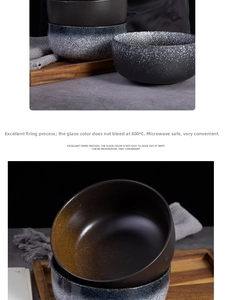 Detail of microwave-safe ceramic bowl featuring reactive glaze finish and high heat stability