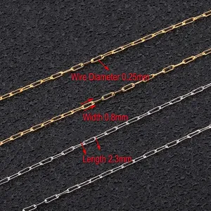 Extra fine 0.25mm stainless steel cross chain for DIY jewelry making in gold and silver