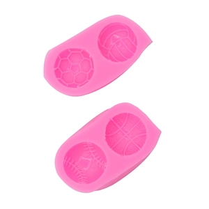 Moldes de silicona rosa para balones de fútbol y baloncesto decoración de pasteles