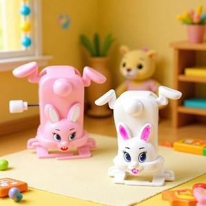 Wind Up Walking Bunny Toy ABS Plastic Handstand Rabbit Mechanical Animal For Easter Kids Gift Novelty
