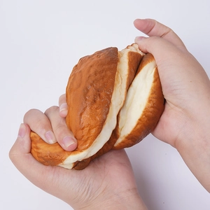 Realistic German pretzel bread squishy toy for stress relief with slow rebound effect