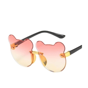 Occhiali da sole senza montatura per bambini con lenti sfumate rosa e gialle