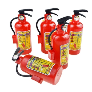 Five red fire extinguisher water squirt guns for kids summer pool fun and water play games