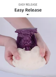 Detailed view showing easy release process of flexible silicone angel candle mold