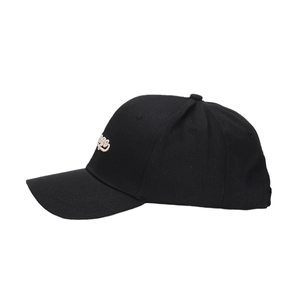 Classic black cotton baseball cap with white Love embroidery and a curved brim