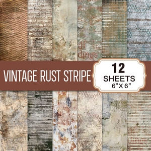 Vintage Rust Stripe Scrapbook Paper Background Material For DIY Journaling Industrial Retro Style