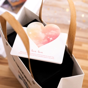 3D heart greeting card set with ribbon gift bag for Valentine's and special occasions