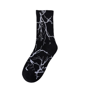 Chaussettes homme en coton à motif jacquard éclair et logo ZMI sur les poignets côtelés