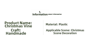 Detailed specs for 180cm Christmas cypress garland made of plastic for table and stairs decor