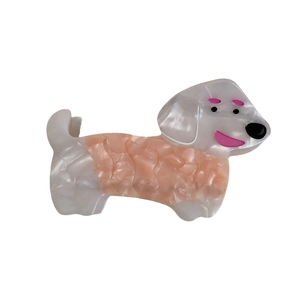 Cute cartoon dog hair claw clip made of marble texture acetate for women hair styling