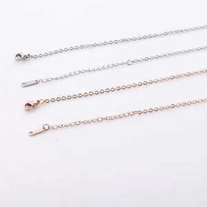 2mm stainless steel chain necklace with lobster clasp in silver and rose gold finish