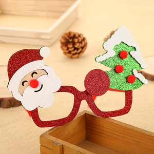 Montura de gafas de fiesta de Navidad con Papá Noel y diseño de árbol de Navidad brillante