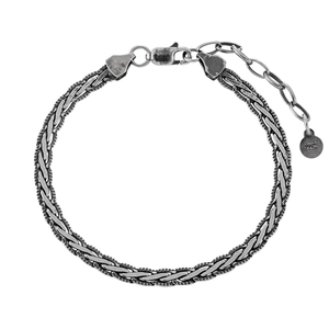 Retro S925 sterling silver snake bone braided bracelet with adjustable lobster clasp